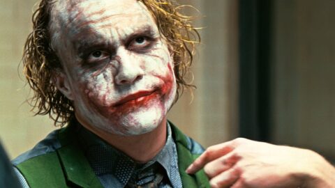 Heath Ledger jako Joker ve filmu Temný rytíř