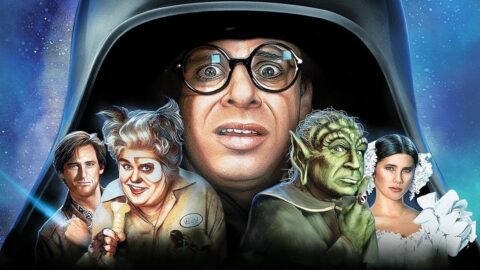 Hlavní postavy ze sci-fi komedie Spaceballs - Dark Helmet, Lone Starr, princezna Vespa a další