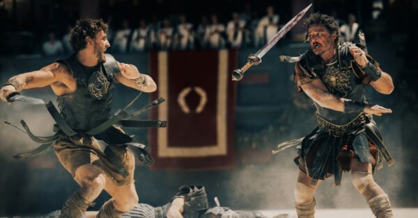 Paul Mescal a Pedro Pascal v souboji gladiátorů ve filmu Gladiator II