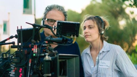 Režisérka Greta Gerwig při natáčení filmu Lady Bird