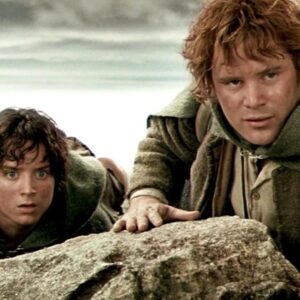 Elijah Wood a Sean Astin ve filmu Pán prstenů: Dvě věže