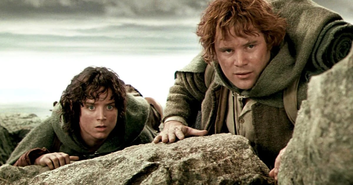 Elijah Wood a Sean Astin ve filmu Pán prstenů: Dvě věže