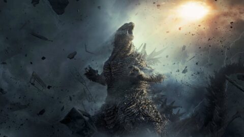 Godzilla řve uprostřed zkázy ve filmu Godzilla Minus Zero