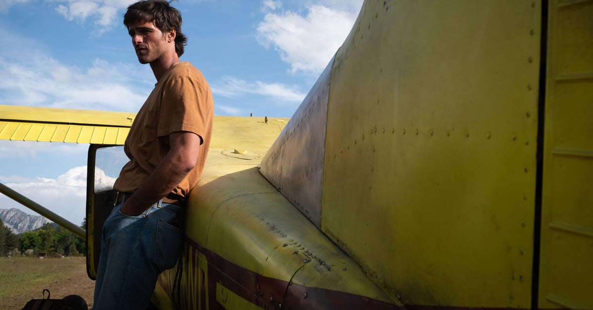 Jacob Elordi jako pilot Hig v postapokalyptickém filmu Ridleyho Scotta The Dog Stars