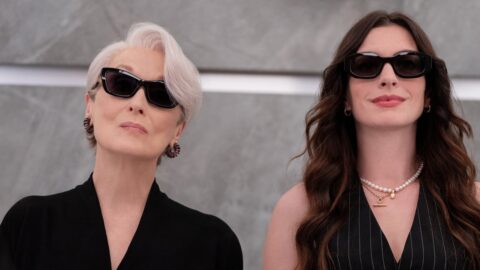 Meryl Streep jako Miranda Priestly a Anne Hathaway jako Andy Sachs ve filmu Ďábel nosí Pradu 2