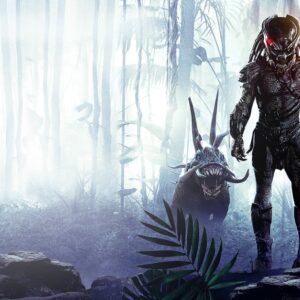 Dva Predátoři a nestvůra v mlžné džungli ve filmu Predátoři (2010)