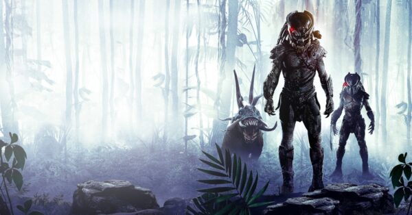 Dva Predátoři a nestvůra v mlžné džungli ve filmu Predátoři (2010)