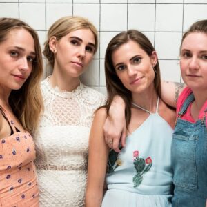 Jemima Kirke, Zosia Mamet, Allison Williams a Lena Dunham, hlavní hrdinky seriálu Girls, na společné propagační fotografii HBO