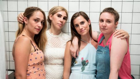 Jemima Kirke, Zosia Mamet, Allison Williams a Lena Dunham, hlavní hrdinky seriálu Girls, na společné propagační fotografii HBO