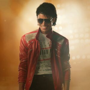 Záběr z filmu Michael – Jaafar Jackson v roli Michaela Jacksona