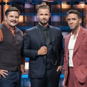 Zdeněk Absolon, Jan Knedla a Josef Pindur, nová porota MasterChef Česko, na pódiu pořadu