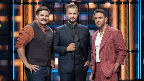 Zdeněk Absolon, Jan Knedla a Josef Pindur, nová porota MasterChef Česko, na pódiu pořadu